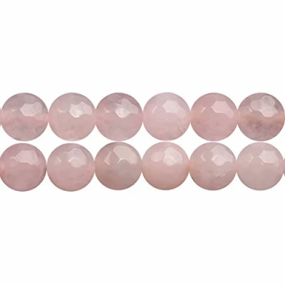 Abbildung von SKYBEADS Perlen Rosenquarz Facettiert 4mm Edelstein zum Auffädeln 38cm Strang Approx 90 Stück