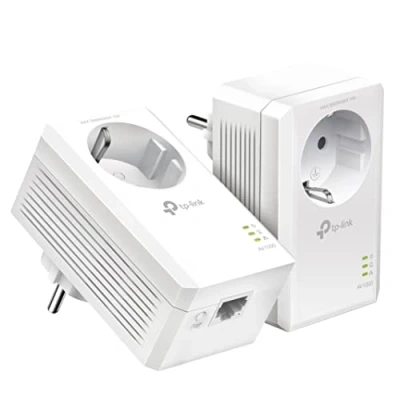 Abbildung von TP Link Powerline Adapter Set TL PA7017P KIT(1000Mbit/s, mit Steckdose, Gigabit Port, Plug&amp;Play, Kompatibel allen HomePlug AV/AV2 Adaptern, Ideal für Media Streaming)