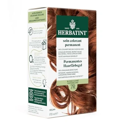 Abbildung von Herbatint Permanentes Haarfärbegel 7R Kupferblond 170 ml I Ohne Ammoniak, optimale Grauhaarabdeckung Auf empfindlicher Haut getestet, mit 8 Pflanzenextrakten