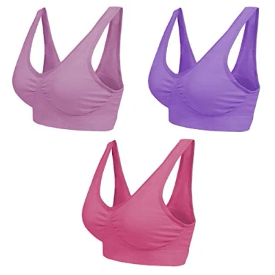 Abbildung von Boolavard Comfort BH Seamless Bustier Freizeit und Sport BH, Sporttop, Nahtlos, Form Top ohne Bügel, Ahh Bra Wohlfühl (M: 86 91cm (70C 75B), Licht violett Lila Rosa)