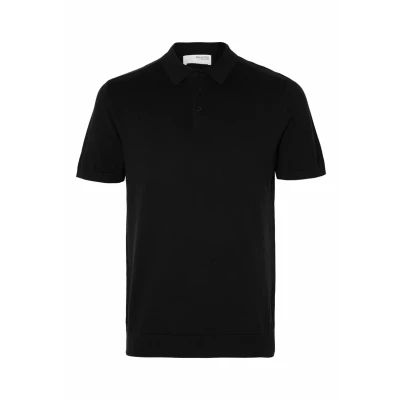 Abbildung von Selected Homme Slhberg Poloshirt, Herren, Größe: Small, Black