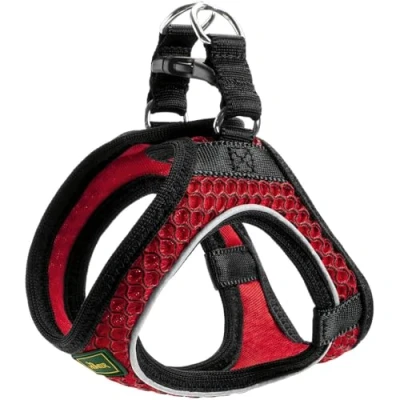 Abbildung von HUNTER HILO COMFORT Geschirr für kleine Hunde mit Netzmaterial und reflektierenden Elementen, rot, XXS XS