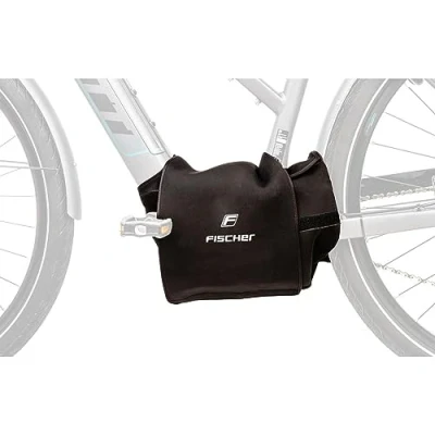 Abbildung von FISCHER 50383 Schutzhülle für Motor Schutz, E Bike Mittelmotor, Neopren, schwarz, Schutz vor Nässe, Staub und Schmutz, universelle Anbringung