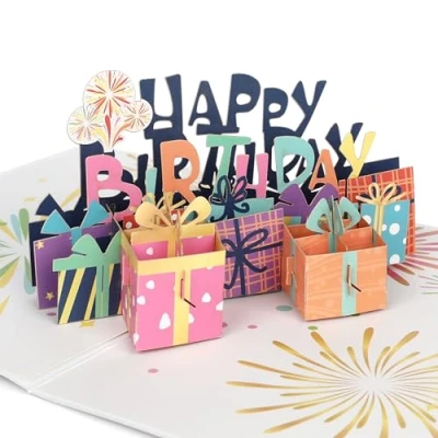 Abbildung von CraftWerk 3D Pop Up Karte Happy Birthday Gutscheinkarte zum Geburtstag mit Umschlag Lustige Geburtstagskarte Überraschungseffekt