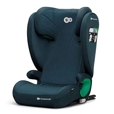 Abbildung von Kinderkraft JUNIOR FIX2 I SIZE Kindersitz 15 36kg, Kinderautositz mit Isofix, Gruppe 2/3, 100 150 cm, Einstellbare Rückenlehne und Kopfstütze, spezielle Sicherheitssysteme, Leicht zu tragen, Blau