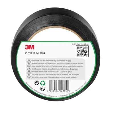 Abbildung von 3M PVC Klebeband 764i, schwarz, 50 mm x 33 m, Schwarz