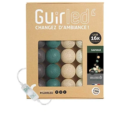 Abbildung von GuirLED LED Baumwollkugeln Lichterkette USB Baby Nachtlicht 2h Dual 2A Netzteil enthalten 3 Intensitäten 16 Kugeln 1.6m Sauvage