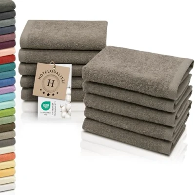 Abbildung von ZOLLNER 10er Set Seiftücher weiche und saugstarke Waschlappen waschbar bis 95C Baumwolle 30x30 cm in Fango