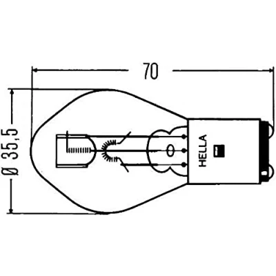 Abbildung von HELLA 8GD 002 084 251 Halogen Glühlampe S2 Heavy Duty 24V 45/40W Sockelausführung Glühlampe: BA20d Schachtel Menge: 1