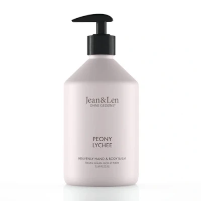 Abbildung von Jean &amp; Len Heavenly Hand Body Balm Peony Lychee, für ein duftendes Pflegeerlebnis, mit Bio Arganöl und Sheabutter, Hochwertige Flasche, ohne Parabene Silikone, 500 ml