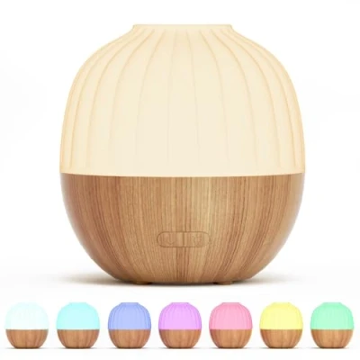 Abbildung von SALKING Aroma Diffuser, 300ml Diffuser für Ätherische Öle, Ultraschall Aromatherapie Diffusor mit automatischer Abschaltfunktion, Weiß Holzmaserung Zuhause Büro Oder Yoga