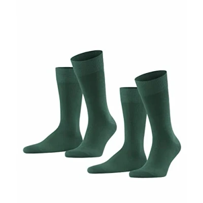 Abbildung von Falke Happy 2PACK Everyday Casual Socken, Herren, Größe: 43 46, Hunter green