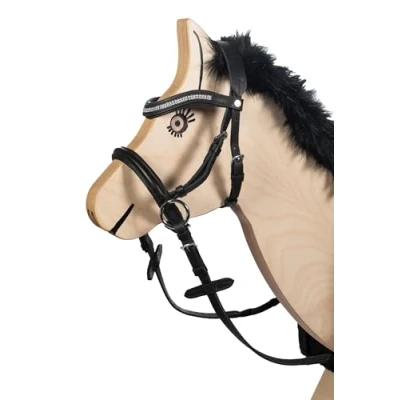 Abbildung von HKM 9209 Gebisslose Trense Funny Horses Spielzeugtrense Holzpferde Schwarz, Shetty