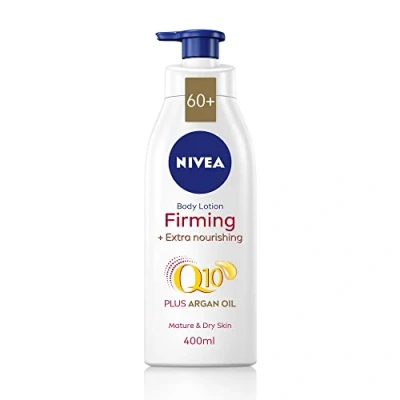 Abbildung von NIVEA Q10 60+ reife Haut Body Lotion (400 ml), pflegende straffende Creme mit und Arganöl, Feuchtigkeitscreme für alternde