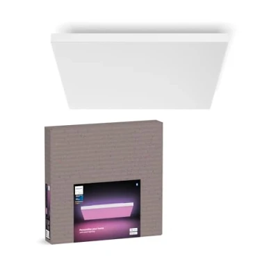 Abbildung von Philips Hue Datura smarte Panelleuchte (quadratisch 60 x cm), weißes &amp; farbiges Licht, Bluetooth kompatibel, Sprachsteuerung mit Alexa, Apple Home Google Assistant