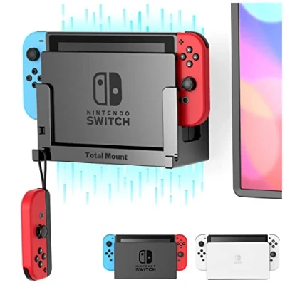 Abbildung von TotalMount Wandhalterung für Nintendo Switch / OLED Konsole mit Hitze Management und Sicherheits Klip Schwarz