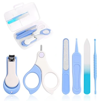 Abbildung von Vicloon Babypflege Set, 6 in 1 Baby Nagelpflegeset Neugeborene mit Nagelknipser, Nagelschere, Nagelfeile*2, Pinzette, Ohrenreiniger und Box (Rosa)