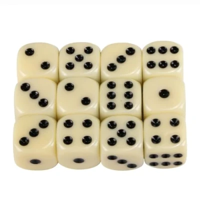 Abbildung von GICO 12 Standard Spielewürfel weiß Augenwürfel 16 mm aus PVC 5955