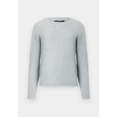 Abbildung von Vero Moda Vmdoffy Oneck GA NOOS Strickpullover, Damen, Größe: XXL, Light grey melange