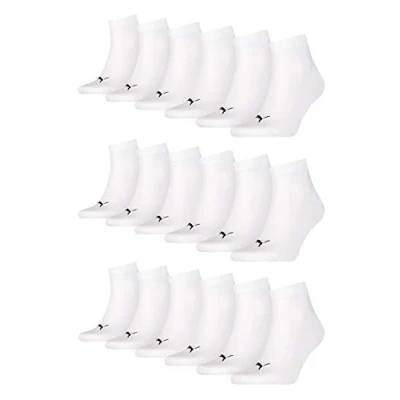 Abbildung von PUMA Unisex Plain Quarter Socken, Weiß, 43 46 EU