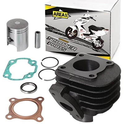 Abbildung von Area1 Ersatz Zylinder 50ccm AC Minarelli Motoren liegend, kompatibel mit Aerox Jog Neos Why F10 F12 F15 Centro Ciak Ovetto MachG SR50 Scarabeo 491 K2 Pepe Ark Chrono Tempo Quadra