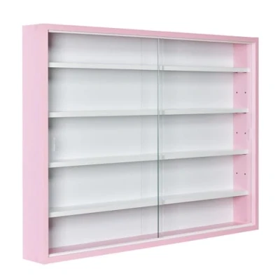 Abbildung von Inter Link Sammlervitrine Hängevitrine Wandregal Glasvitrine Wandvitrine Hängeregal Schaukasten MDF Pink (80x60x9.5 cm) Pinkruby