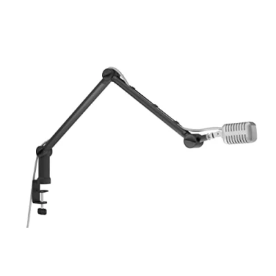 Abbildung von ICY BOX Professioneller Mikrofon Arm mit Tischhalterung, 360 degree drehbar, 3/8 &#039;&#039; bis 5/8 Adapter, Kabelmanagement, für Blue Yeti, Snowball, HyperX QuadCast und viele mehr, 60872, Schwarz