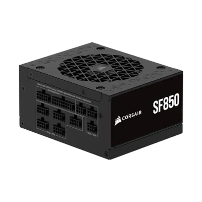 Abbildung von CORSAIR SF850 (2024) Vollständig Modulares Geräuscharmes 80 Plus Platinum ATX Netzteil 3.1 Kompatibel PCIe 5.1 Fähig SFX to Halterung im Lieferumfang Enthalten Schwarz