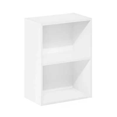 Abbildung von Furinno Luder 2 stufiges Bücherregal mit offenem Regal, Weiß