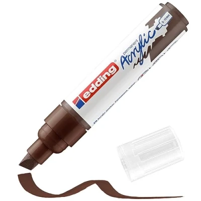 Abbildung von edding 5000 Acrylmarker breit braun 1 Acrylstift wasserfest breite Keilspitze 5 10 mm Acryl Farben zum Malen auf Leinwand, Malpapier und Holz Acrylstifte für Steine