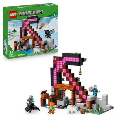 Abbildung von LEGO Minecraft Die Spitzhackenmine Interaktives Spielzeug für Gamer Sammlerstück zum Videospiel Sammelbares Set mit Spitzhacke und Figuren Jungen &amp; Mädchen ab 8 Jahren 21277