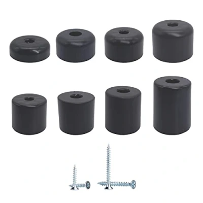 Abbildung von Marcopol Möbelbeine, Höhe 40 mm, rund, Ø 50 Möbelfüße, Material: Kunststoff, Schrauben enthalten (4, mm), Schwarz, 4 Stück