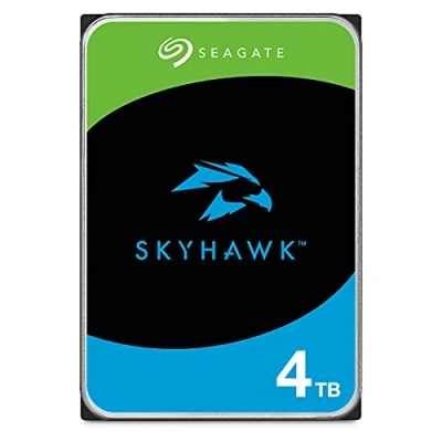 Abbildung von Seagate SkyHawk 4TB interne Festplatte HDD, Videoaufnahme bis zu 64 Kameras, 3.5 Zoll, MB Cache, SATA 6GB/s, silber, FFP, inkl. 3 Jahre Rescue Service, Modellnr.: ST4000VXZ16