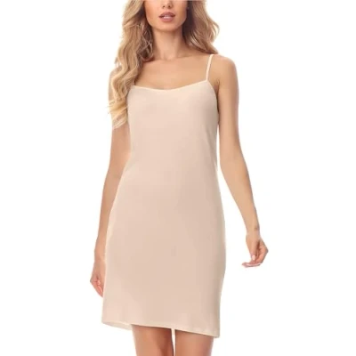 Abbildung von Merry Style Damen Unterkleid kurz Petticoat Knielänge einstellbare Träger MS10 203(Beige, S)
