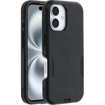 Abbildung von OtterBox Commuter Series MagSafe Hülle für iPhone 16, sturzsicher, schützende Hülle, 3X getestet nach Militärstandard, Schwarz