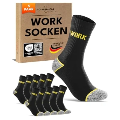 Abbildung von Arbeitssocken Herren 43 46 WORK Socken Baumwolle 5 Paar