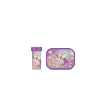 Abbildung von Mepal Pausenset Campus Set für Kinder mit Verschlussbecher &amp; Lunch Box die Schule oder unterwegs Spülmaschinenfest BPA frei 300 + 750 ml Unicorn Glow