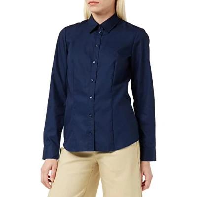 Abbildung von Seidensticker Damen Bluse City Hemdbluse Regular Fit Langarm Uni 100% Baumwolle