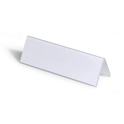 Abbildung von Durable Tischnamensschild 61/122 x 210 mm, transparent mit weißer Papiereinlage, 25 Stück, 805219