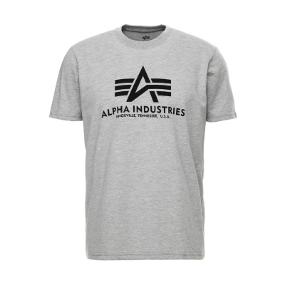 Abbildung von Alpha Industries Print Tshirt print, Herren, Größe: Small, Grey heather