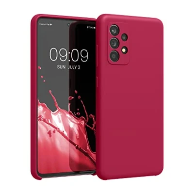 Abbildung von kwmobile Hülle kompatibel mit Samsung Galaxy A52 / 5G A52s Silikon Handy Case Handyhülle weiche Oberfläche kabelloses Laden Sweet Cherry