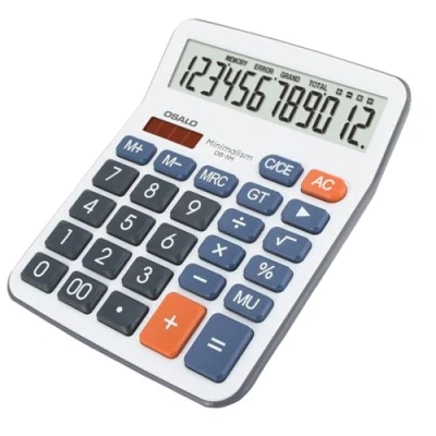 Abbildung von OSALO Taschenrechner Große Tasten Grosse Display Solar 12 Stelliger Tischrechner Bürorechner für Senioren(OS 5M)