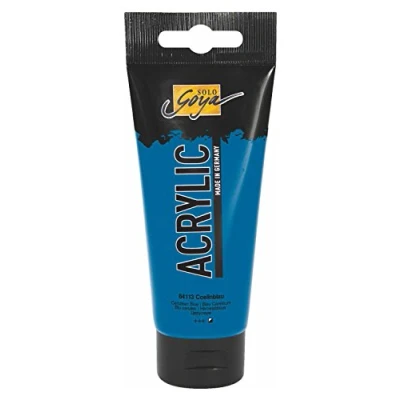 Abbildung von KREUL 84113 Solo Goya Acrylic, 100 ml Tube in coelinblau, cremige vielseitig einsetzbare Acrylfarbe Studienqualität, auf Wasserbasis, schnell und matt trocknend, gut deckend, wasserfest