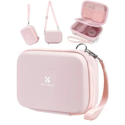 Abbildung von K&amp;F Concept Digitalkamera Tasche Kleine, kompatibel Fotokamera Tasche, Kinderkamera Eva Hartschalendesign (nur Hülle) Rosa