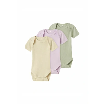 Abbildung von Name it baby Unisex Nbnbody 3P Ss Solid Rib Noos, Winsome Orchid, Numeric_74 (3er Pack)