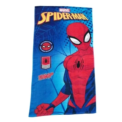 Abbildung von Theonoi Kinder Handtuch Badetuch Strandtuch Duschtuch für Mädchen und Jungen 100% Baumwolle 70x140 cm (Spiderman Stand)