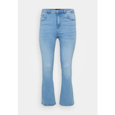 Abbildung von ONLY CARMAKOMA Damen CARSALLY HW SK Flared DNM BJ759 NOOS Jeans, Light Medium Blue Denim, 42W x 32L