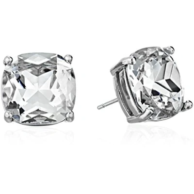 Abbildung von Kate Spade New York Kleine quadratische Ohrstecker, klar/silber