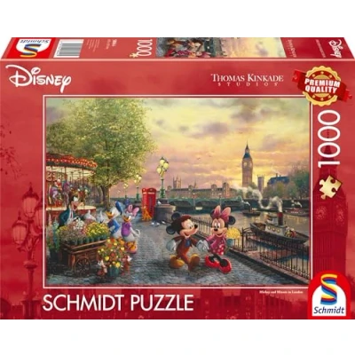 Abbildung von Schmidt Spiele 58044 Thomas Kinkade, Disney, Mickey &amp; Minnie in London, 1000 Teile Puzzle, bunt