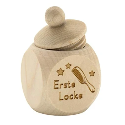 Abbildung von Spruchreif · Milchzahndose aus Holz mit Schraubdeckel und Gravur Kinder Holzdose für erste Locke zur Aufbewahrung Geschenke Geburt Baby